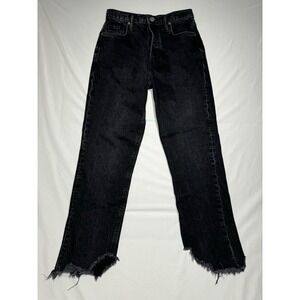 Free People We The Free Tapered‎ Black Denim Jeans Women's Size 24